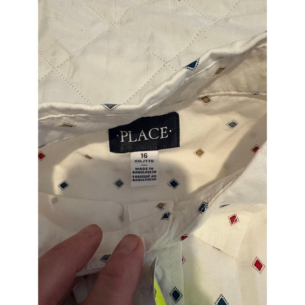 Children’s Place Boys Print Button up Poplin Shirt
size 16 NWT​ - Picture 2 of 7